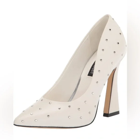 NEW Nine West Trial Women's Rhinestone Dress Pumps White size 7 - Picture 3 of 14